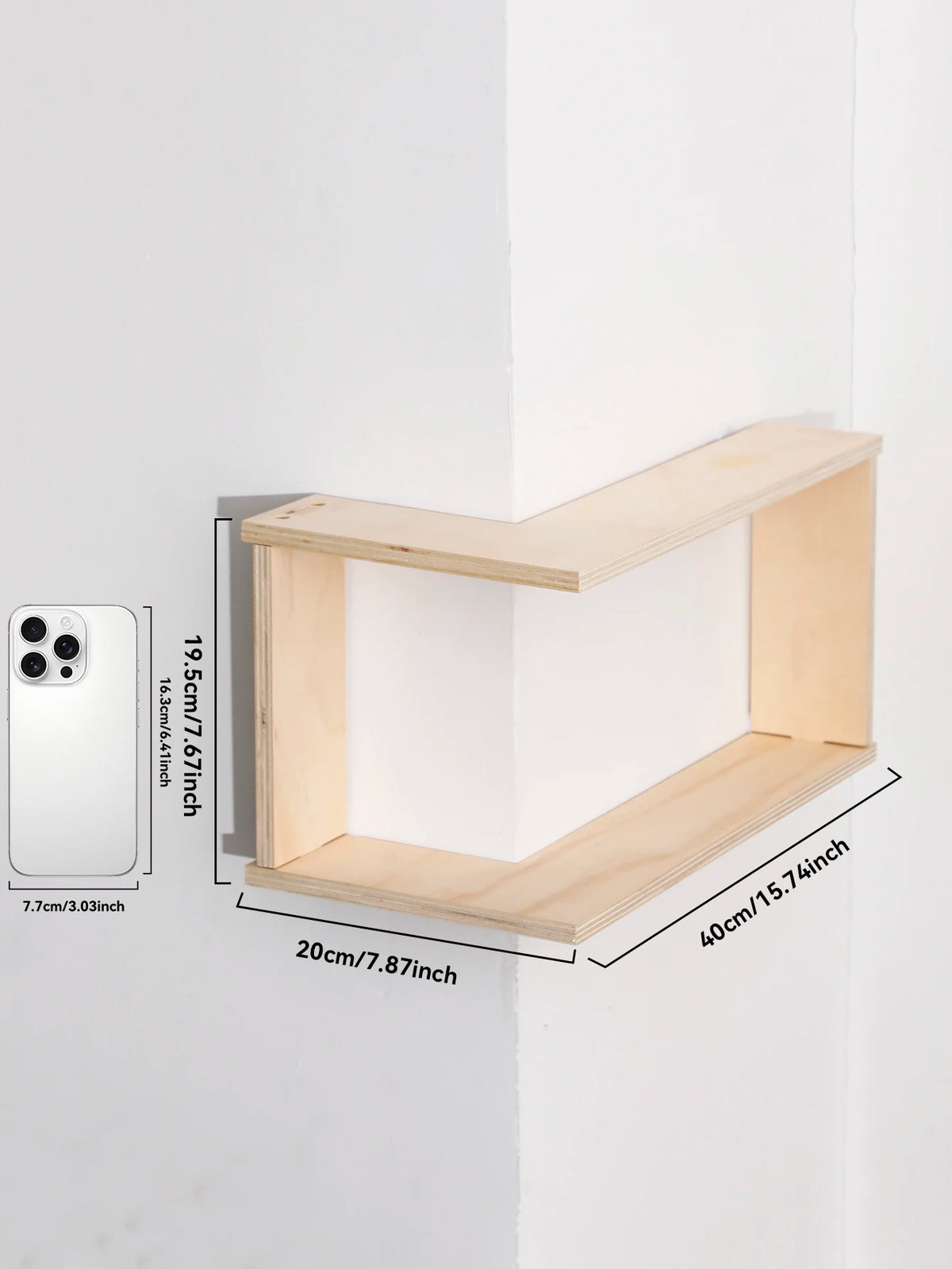 Corner Floating Wooden Wall Shelves for Home Decor