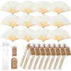 A set of natural bamboo folding fans used for calligraphy and decoration.