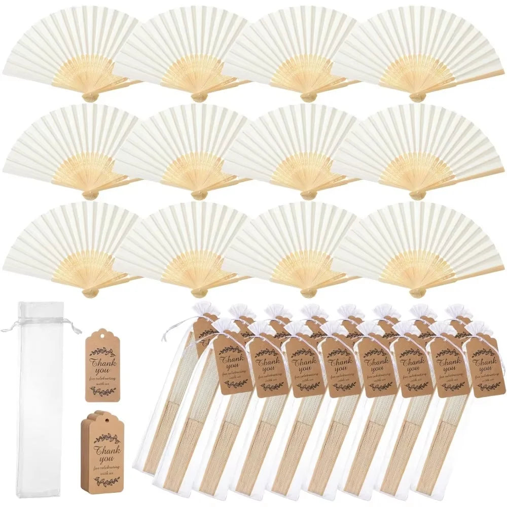 A set of natural bamboo folding fans used for calligraphy and decoration.