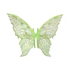 A pair of translucent green fairy wings with intricate floral patterns.