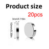 A round silver disc magnet with a 3mm diameter is shown next to a measurement scale.