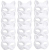 A set of blank white cat half masks for DIY decoration and cosplay