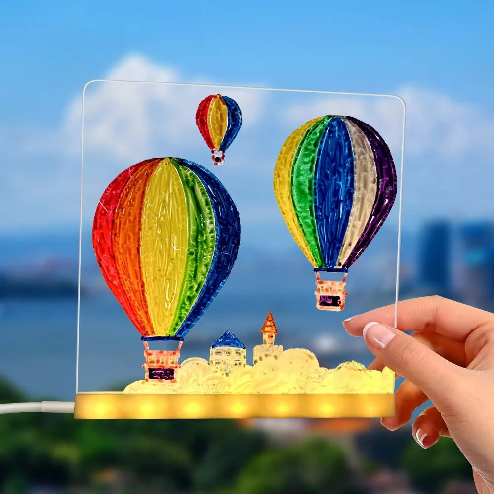 Illuminated Acrylic Drawing Board with Colorful Pens