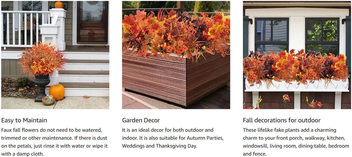 Künstlicher Blumenkranz mit Herbstfarben für Outdoor-Dekoration