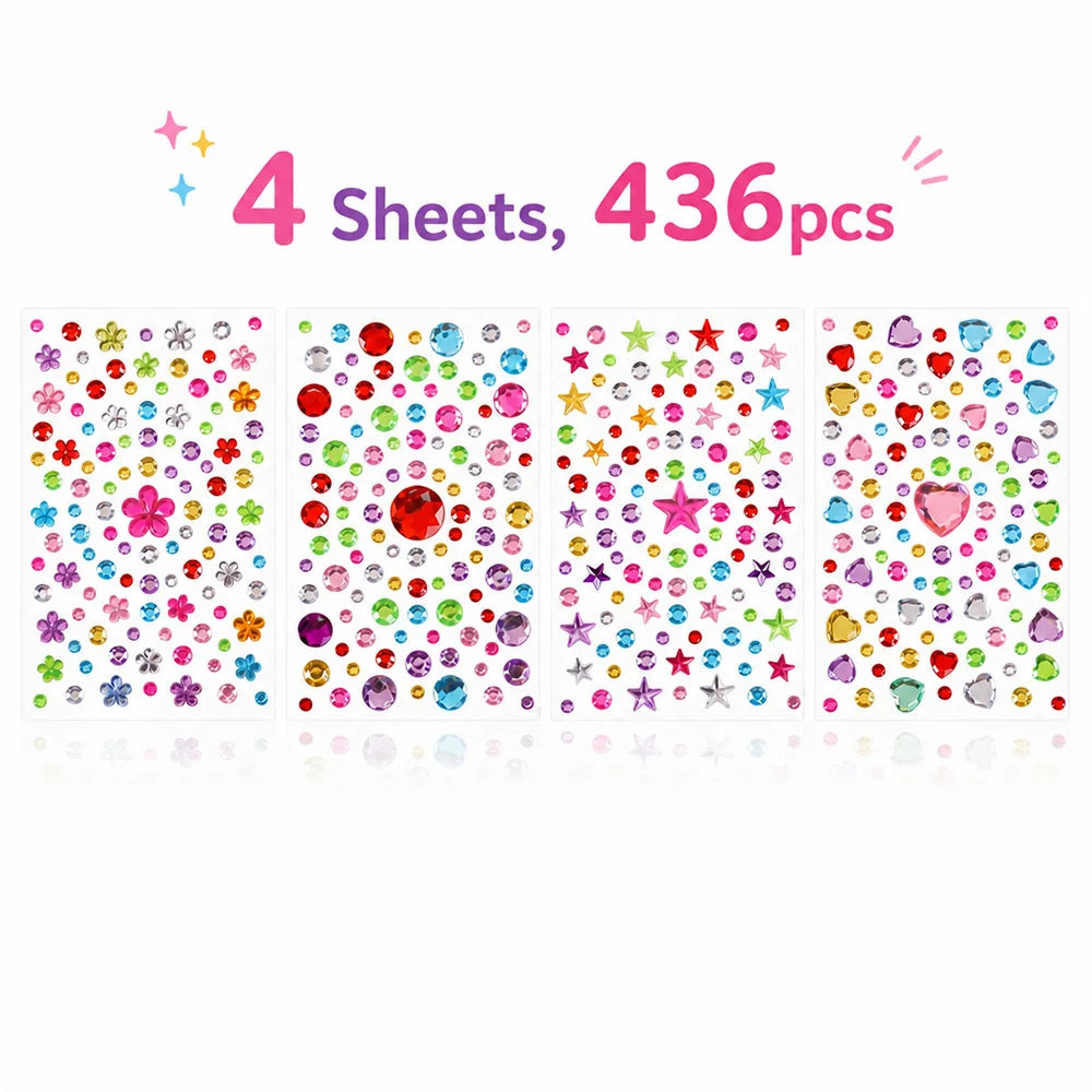 Self-Adhesive Rhinestone Gem Stickers – Multicolor Crystal Craft & Beauty Decor