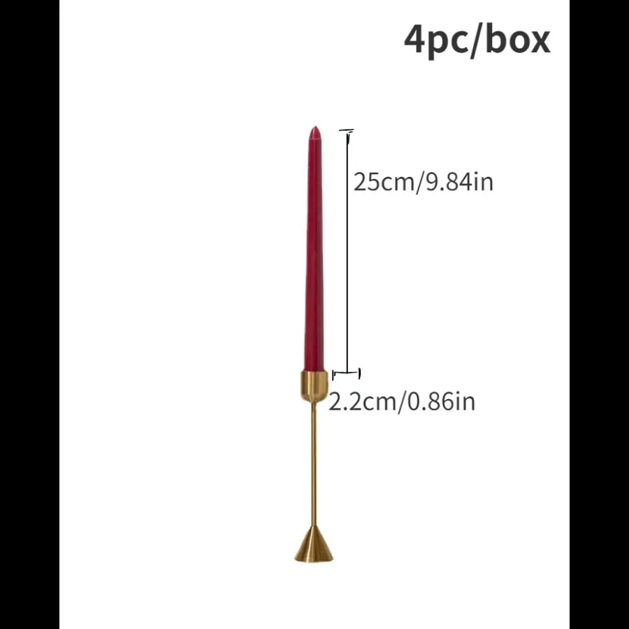 A single tall taper candle with a gradient color design shown against a white background.