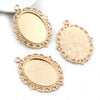 Vintage Style Cameo Pendant Bases with Ornate Gold or Silver Finish