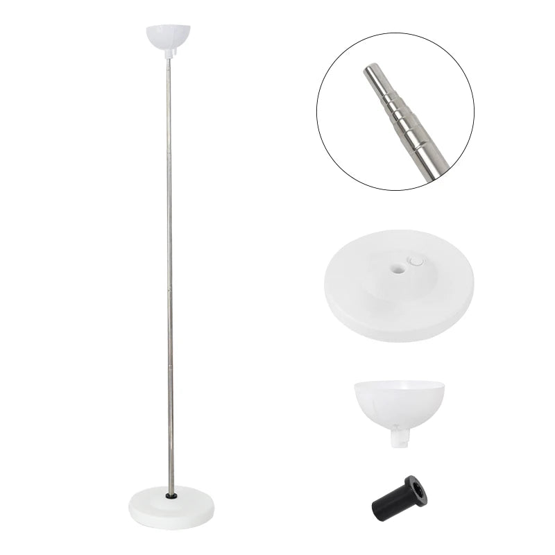 Adjustable metal balloon column stand with a vertical pole, base, and mounting components.