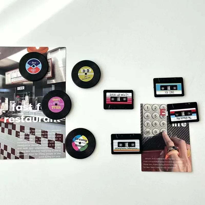 Retro Cassette Tape Fridge Magnets (Set of 4)