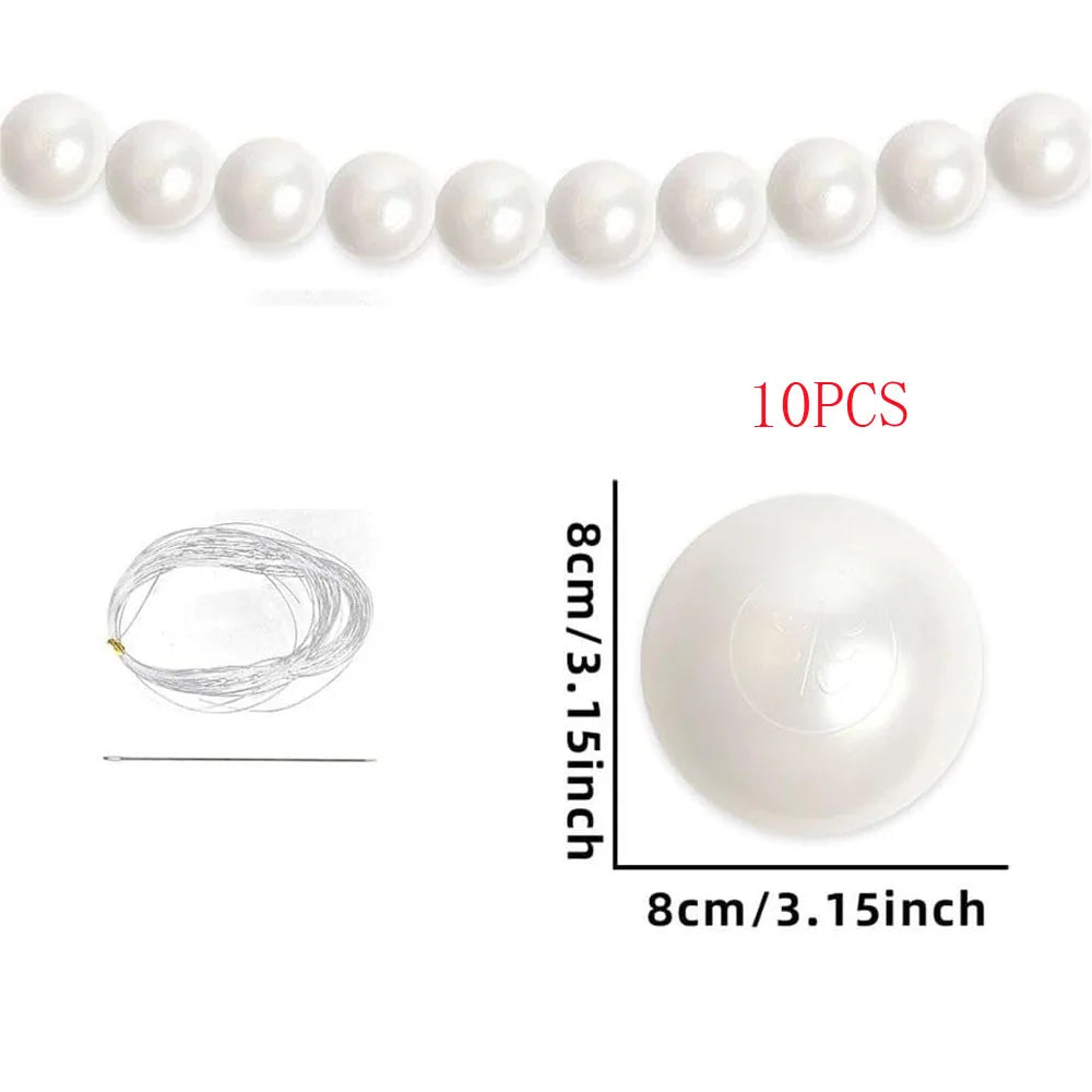 Elegant Pearl Bead Garland with Crystal Pendant for Wedding Backdrops