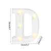 A white alphabet letter D light with warm white LED illumination