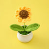 Handmade Crochet Sunflower in Pot – Decorative Knitted Artificial Plant