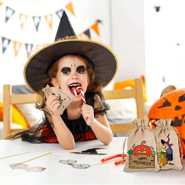 Halloween Pumpkin Drawstring Candy Bag