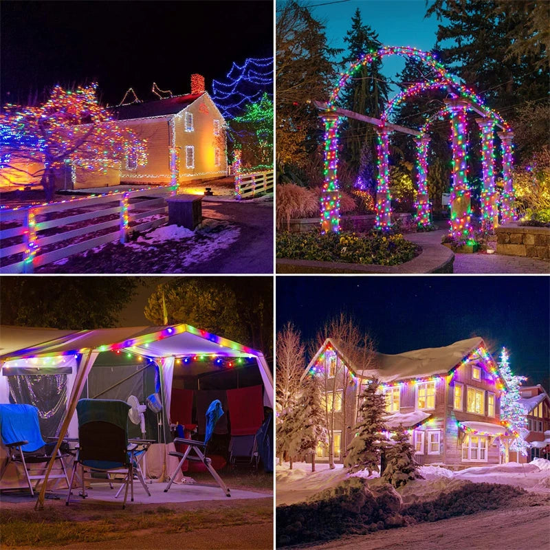 Solar-Powered Outdoor Festoon String Lights with Waterproof Garland Design