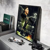 A framed canvas art poster featuring a dynamic image of Ronaldo in a football action pose.