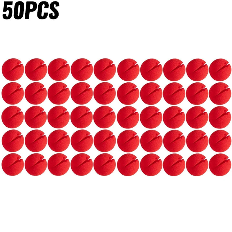50 pieces of classic red clown nose soft foam balls for costumes and parties