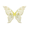 A pair of sparkling fairy wings with intricate gold floral patterns.