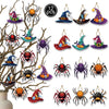 A set of Halloween hanging ornaments featuring ghosts, pumpkins, and skeletons made of various spiders and insects.