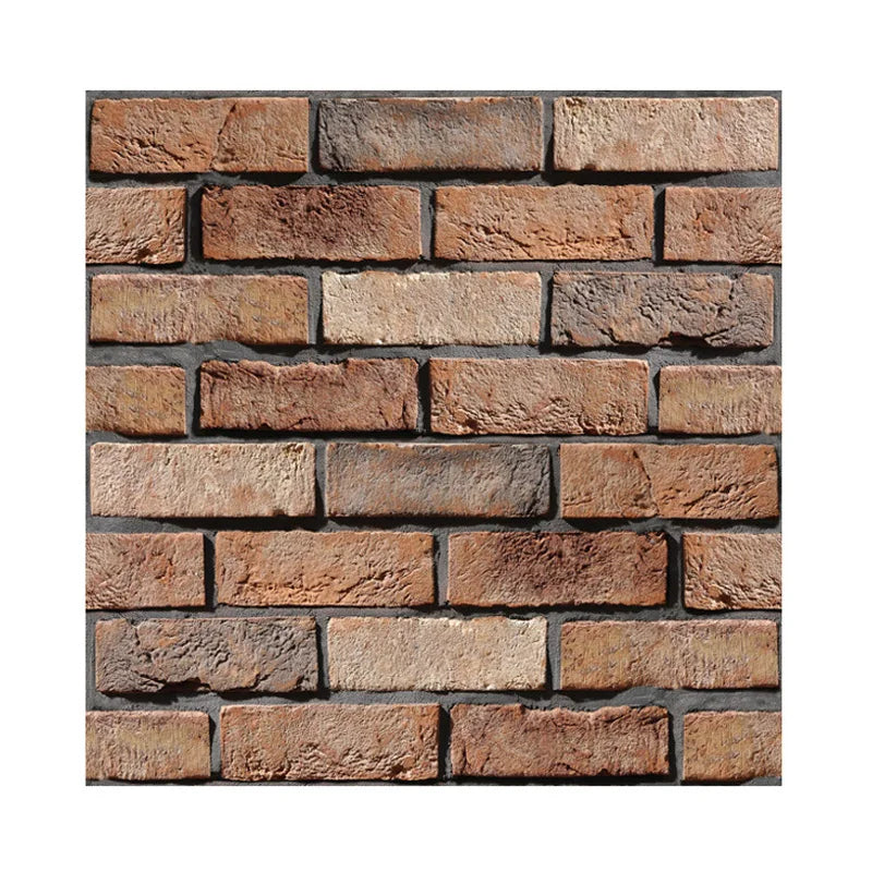 A textured pattern of rectangular, reddish-brown and gray bricks used as a wall sticker.