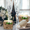 Wooden Tealight Candle Holders with Heart-Shaped Tags — Wedding & Baby Shower Favors