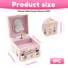 A pink MDF music box shaped like a ballet dancer, featuring a mirror and decorative elements.