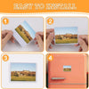 Four steps show how to easily install magnetic picture frames on a refrigerator or locker.
