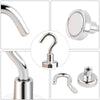 A collection of strong magnetic hooks in various shapes and sizes for organization.