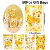 50 pieces of yellow and orange bee honey gift bags with handles for party favors
