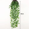 A long, cascading garland of green artificial ivy vine with a 90cm length for indoor and outdoor decoration.