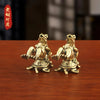 Antique Brass Frog and Turtle Figurine Set