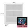 White acrylic photo frame with a square frame and a heart-shaped silicone mold for DIY projects