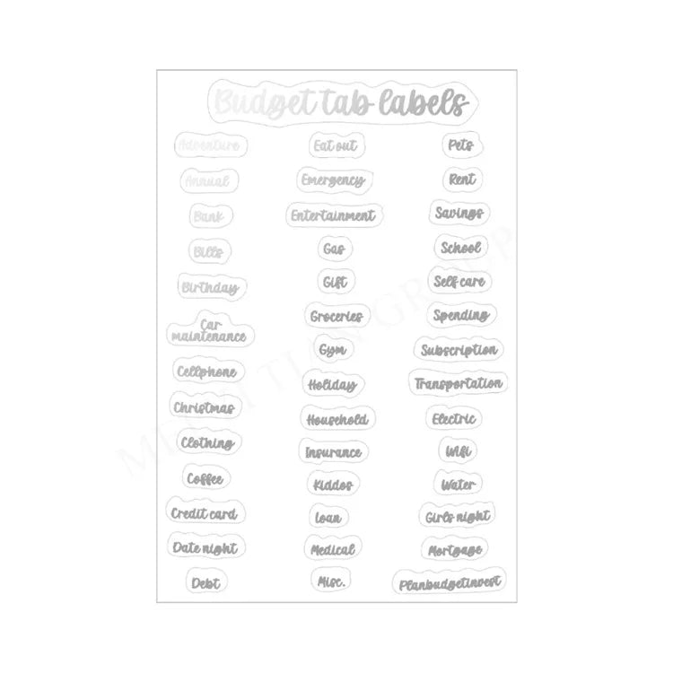 Transparent PET Index Tab Stickers with Hot Stamping – Monthly & Budget Organizers