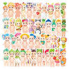 A collection of cute character decals and stickers featuring various animal and human-like figures in pastel colors.