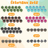 A collection of various sets of acrylic plus and minus dice for math games and party fun.