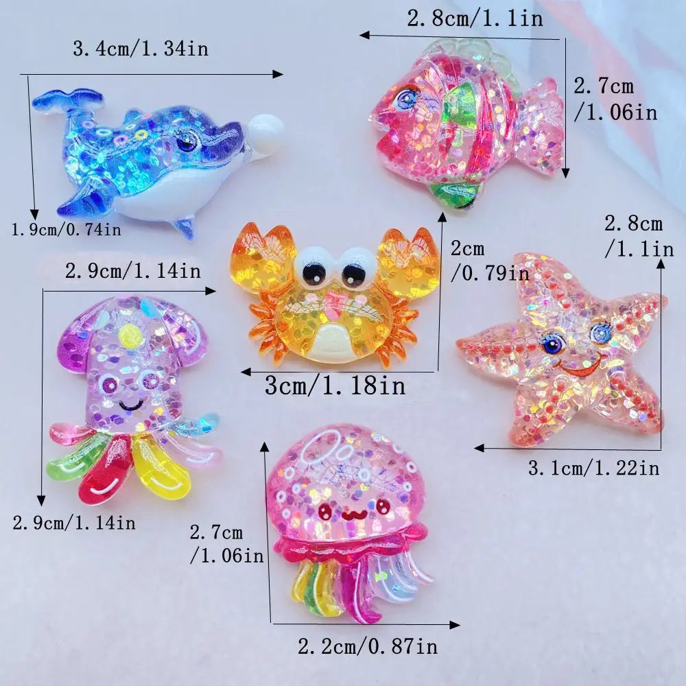 Cute Resin Ocean Animal Charms for Crafting & Accessories