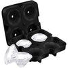 Black silicone ice mold set featuring skull, sphere, and diamond shapes for crafting