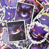 A collection of anime cartoon decals and stickers featuring various purple and dark-colored monster characters