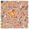 A collection of cute capybara decals and stickers in various poses and colors for crafts
