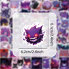 A purple and pink anime cartoon decal sticker featuring a fierce monster face with glowing red eyes.