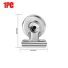 A silver heavy duty fridge magnetic clip with a round mounting mechanism.