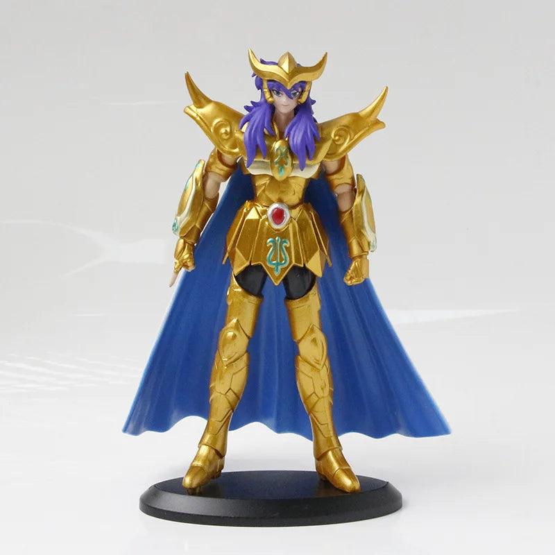 Saint Seiya Golden Warrior action figure of Kanon Hyoga in a golden armor with blue hair and a blue cape.