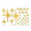 A collection of gold star shapes arranged in a decorative pattern for wall stickers.