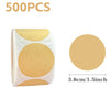 Roll of 500 personalized kraft paper seal labels for gift wrapping in a light tan color