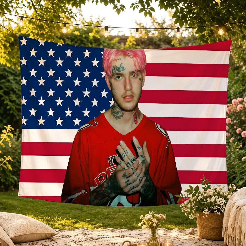 Lil Peep-Inspired Wall Tapestry — Large, Fade-Resistant Music Decor for Bedrooms & Studios