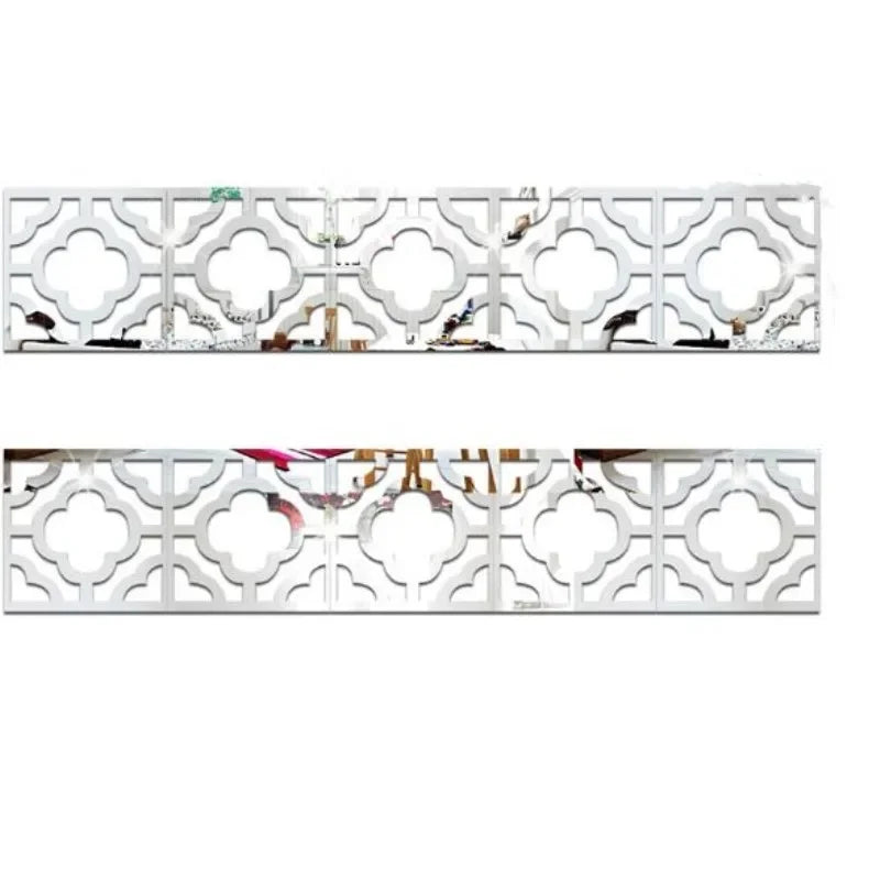 Decorative edge and corner trim for walls made of self-adhesive 3D acrylic mirror stickers