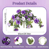 Artificial petunia bundles featuring vibrant purple and white flowers with clear leaf venation and bendable branches