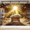 Starry Night Nativity Scene Backdrop for Christmas Celebrations