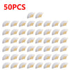 50 pieces of white bamboo folding fans with gold accents