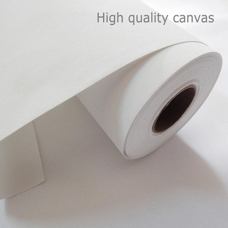 Roll of high quality white canvas material for wall art