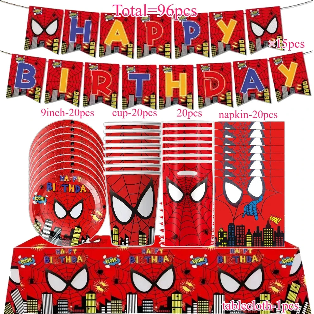 Superhero Birthday Party Tableware and Decoration Kit